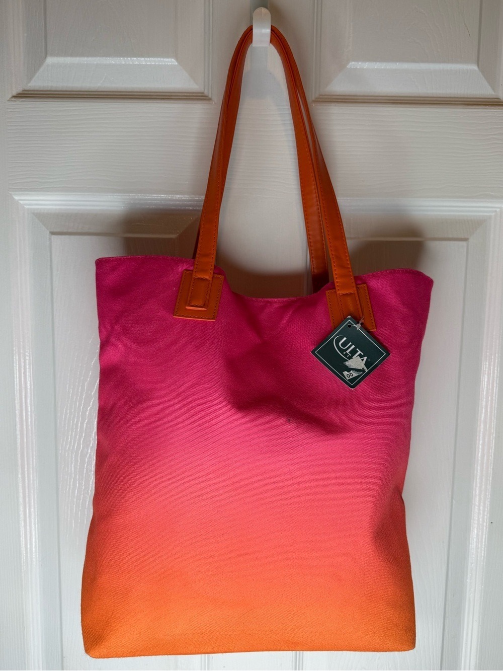 ULTA BEAUTY PINK AND ORANGE OMBRE TOTE BAG